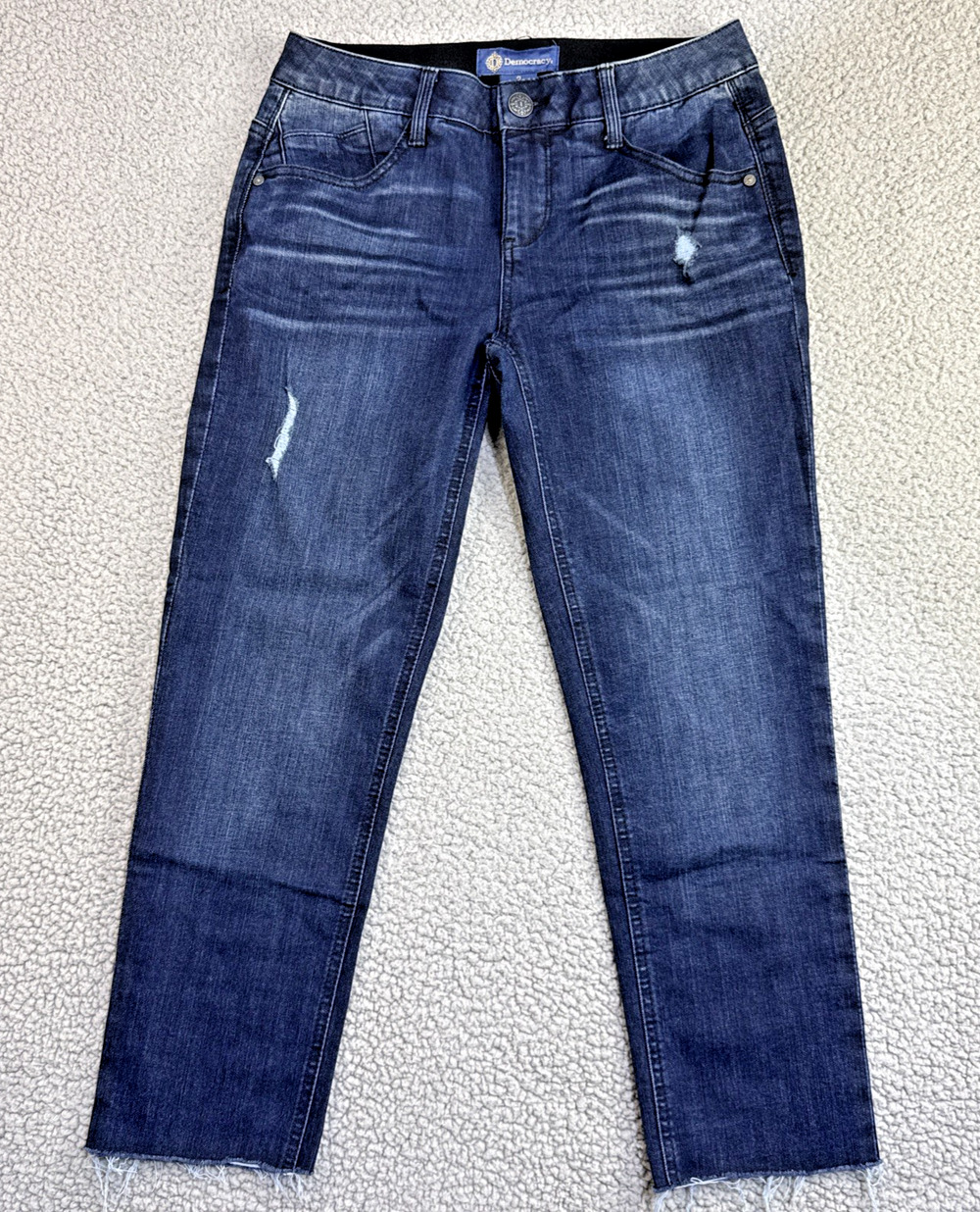 Womens Size 2 Slim Straight Stretch Blue Jeans B1848PB8 Democracy Ab Technology